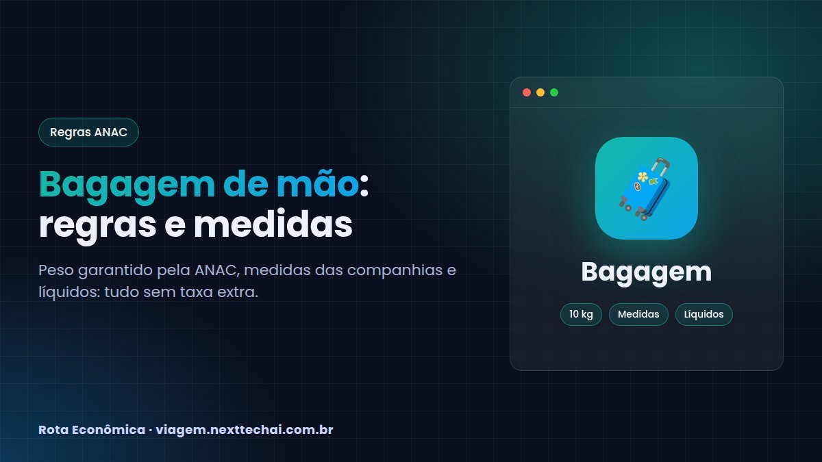 Bagagem de mão: regras da ANAC, peso e medidas