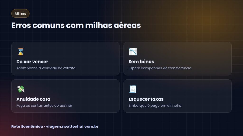 Erros comuns com milhas aéreas