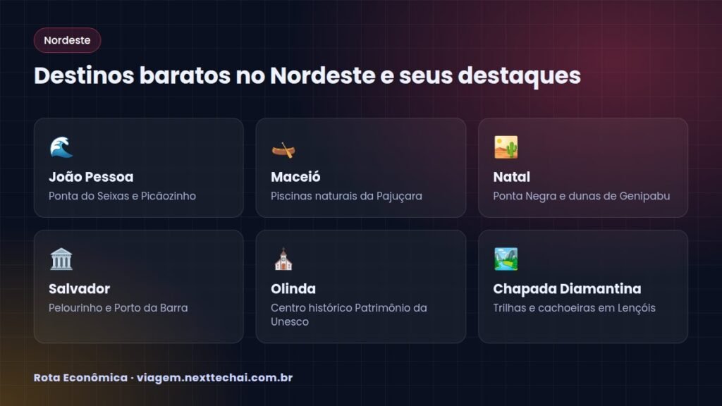 Destinos baratos no Nordeste e seus destaques