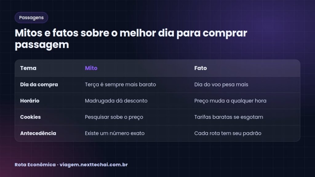 Mitos e fatos sobre o melhor dia para comprar passagem
