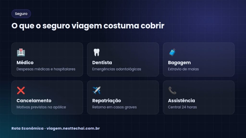 O que o seguro viagem costuma cobrir